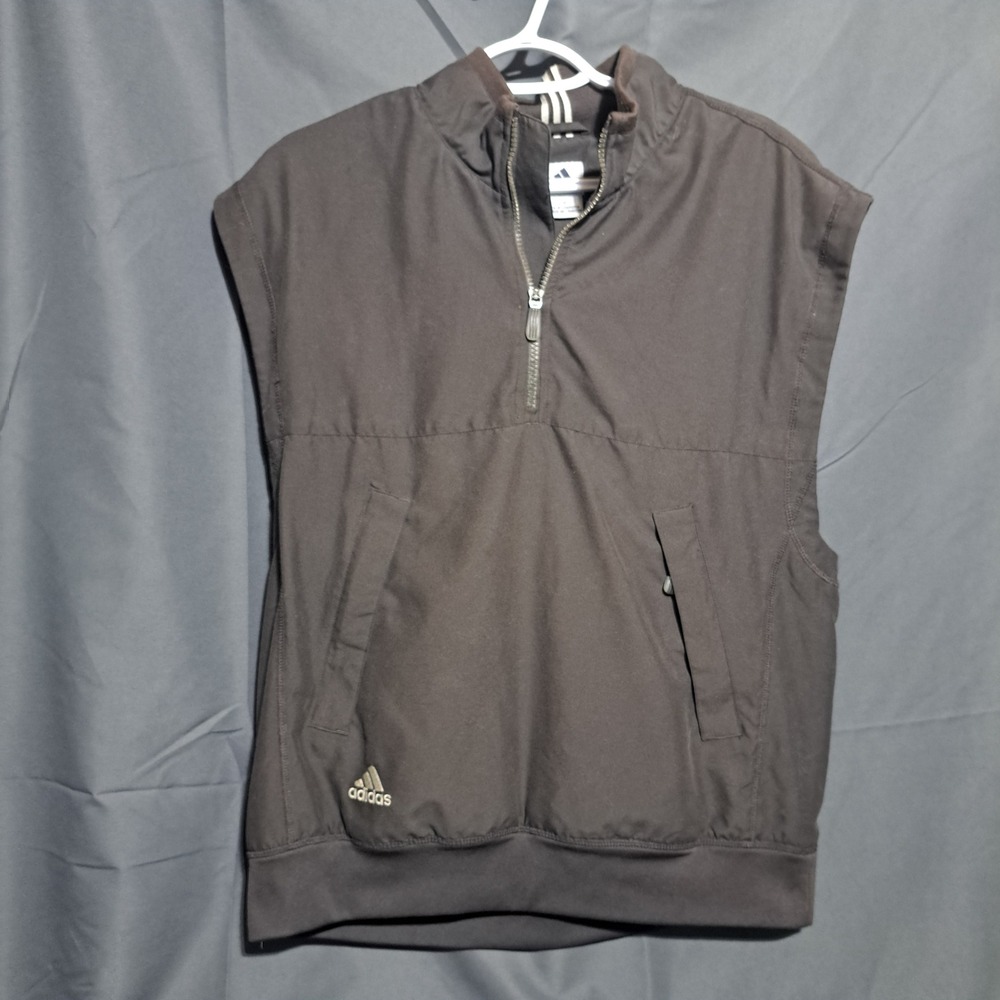 Adidas Men's SMALL ClimaShell Wind Golf 1/4 Zip Vest Brown